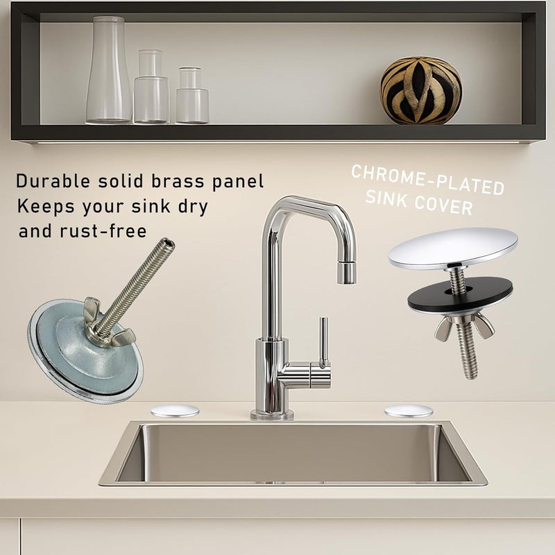 ROOGSIH Solid Brass Kitchen Sink Hole Cover, 2 Inch Faucet Hole Cover, Polished Chrome Finish Tap Hole Plate Stopper Cover, Countertop Hole Cover for Kitchen and Bathroom Sinks (Polished Chrome) - Image 5